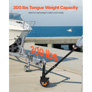 Bild in Galerie-Viewer laden, SucceBuy 300lbs Tongue Trailer Dolly 16.5-22in Height Adjustable with 1-7/8 &amp; 2in Balls 8.5in Pneumatic Tire for Moving RV Boat
