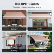 Load image into Gallery viewer, Amocart Manual Retractable Awning Outdoor  Retractable Sun Shade Water-Resistant Polyester Patio Door Window for Backyard
