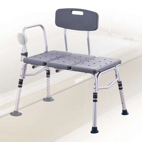 SucceBuy Tub Transfer Bench for Bathtub Shower Seats Lightweight Shower Bench with Non-Slip Bath Seats with Armrest and Backrest
