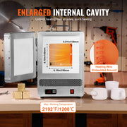 Load image into Gallery viewer, SucceBuy Tabletop Kiln Melter 2192℉ Max Temperature Stainless Steel Gold Melting Furnace for Metal Tempering Glazing on Pottery - AMOCART
