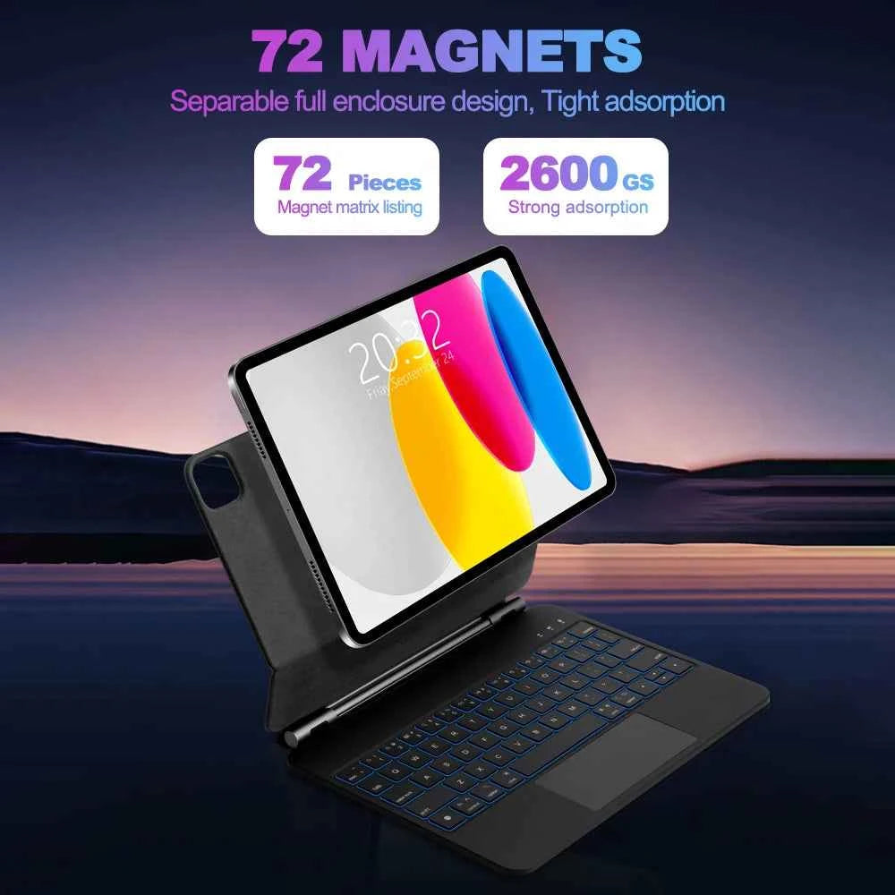Magic Keyboard for iPad 10th 10.9 A16 11th Gen keyboard Case Multi-Touch trackpad with Backlight
