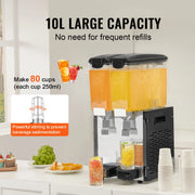 Load image into Gallery viewer, SucceBuy 1/2 Tanks Commercial Beverage Dispenser 10L/12L/18L Per Tank Juice Dispenser Stainless Steel Ice Tea Drink Machine
