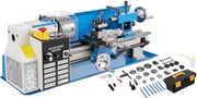 Bild in Galerie-Viewer laden, Amocart Mini Metal Lathe Machine 7"x14" 550W 180x350mm Variable Speed + 3 Jaw Chuck for Metalworking Turning Drilling Threading
