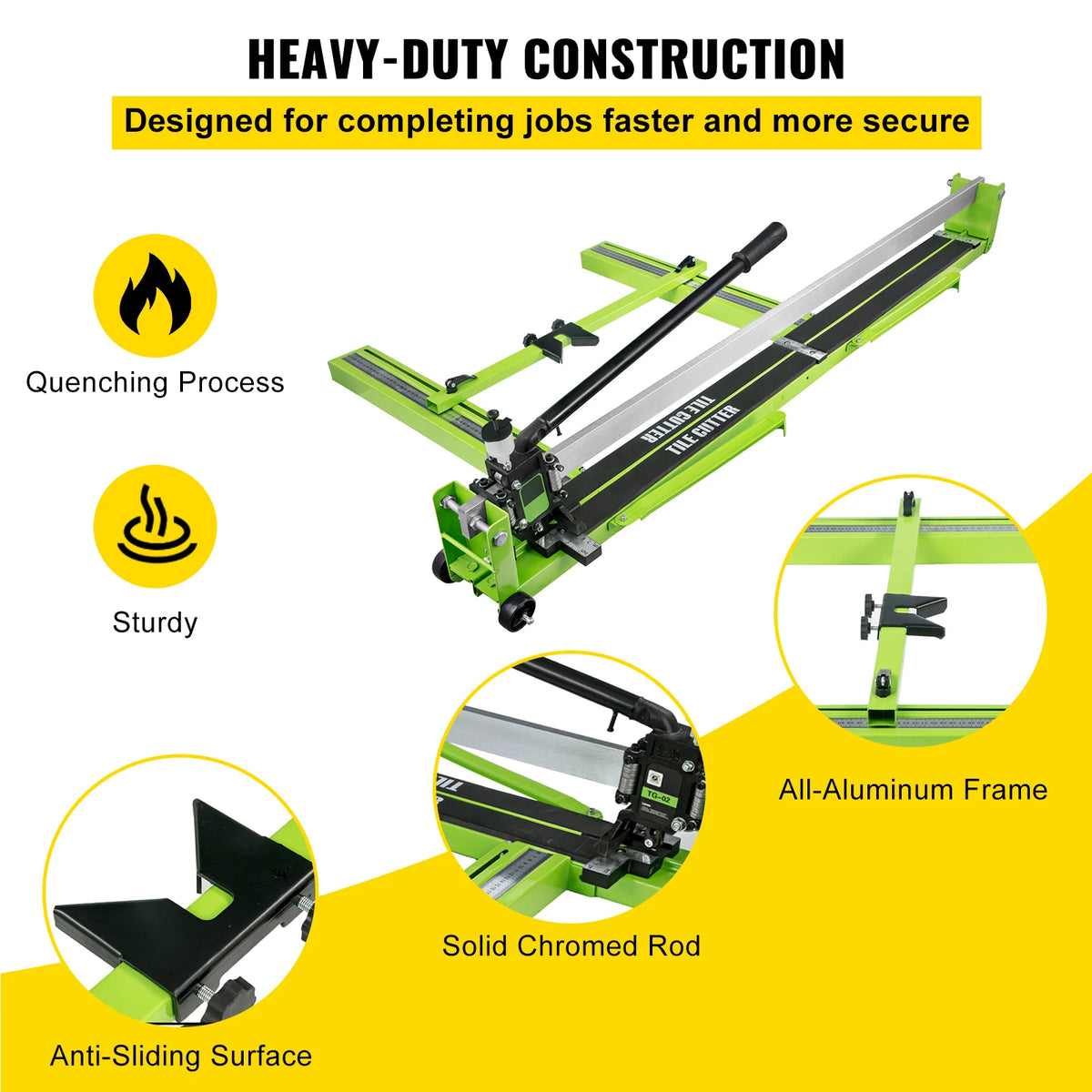 SucceBuy Manual Tile Cutter Infrared Laser Positioning Floor Cutter Push Knife Professional Hand Tool for Cutting Porcelain Amocart