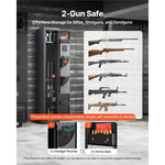 Amocart Gun Safe Cold-Rolled Steel Fireproof Cabinet with Keypad & Key with Magazine and Lighting Adjustable Racks for Rifles