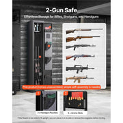Load image into Gallery viewer, SucceBuy Gun Safe Cold-Rolled Steel Fireproof Cabinet with Keypad &amp; Key with Magazine and Lighting Adjustable Racks for Rifles
