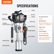 Load image into Gallery viewer, Amocart 37.77cc Gas-Powered T Post Driver 4-Stroke Engine Gasoline Fence Piling Pounder with 3 Post Driving Head(45/55/88 mm)
