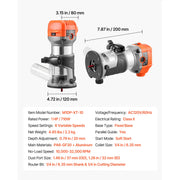 Load image into Gallery viewer, SucceBuy Wood Router 1HP 710W Variable Speed Palm Router Tool with Soft Start Fixed Base &amp;1/4-Inch Collet for Woodworking Corded - AMOCART
