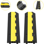 Load image into Gallery viewer, Amocart Cable Protector Ramp Wire Cable Cover Cord Guard 2 Channels Rubber + PVC 11000LBS Speed Bump Parking Lots Driveway
