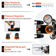 Load image into Gallery viewer, Amocart Professional Dual-Action Airbrush Kit 120W - Electric Spray  for Art Nail Tattoo Makeup Model Painting
