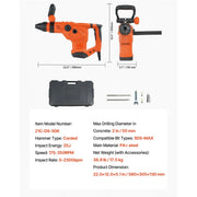 Load image into Gallery viewer, Amocart Corded Hammer Drill 1600W 175-350RPM Electric Demolition Drills 2-Inch SDS-Max Rotary Hammer Driver for Concrete Wood
