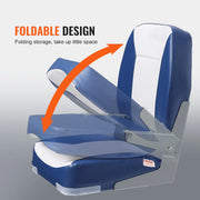 Load image into Gallery viewer, Amocart Boat Seat 18.9" Low Back Boat SeatFolding Boat Chair with Thickened Sponge Padding &amp; Hinge Fold-Down Boat Captain Chair

