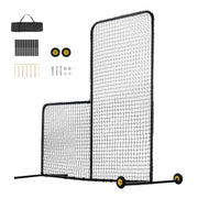Load image into Gallery viewer, SucceBuy L Screen Baseball for Batting Cage 7x7 ft Softball Safety Screen Body Protector Portable Batting Screen with Carry Bag - AMOCART

