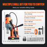 Amocart 1300W 1400W 2" Electric Drilling Machine Magnetic Drill Press Boring Diameter Power Drill 810 PRM Drill