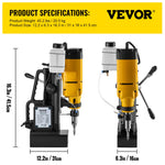 SucceBuy Magnetic Drill Press 750W 1680W Stepless Speed Multifunctional Electric Bench Drilling Machine Dustproof Cooling Hole