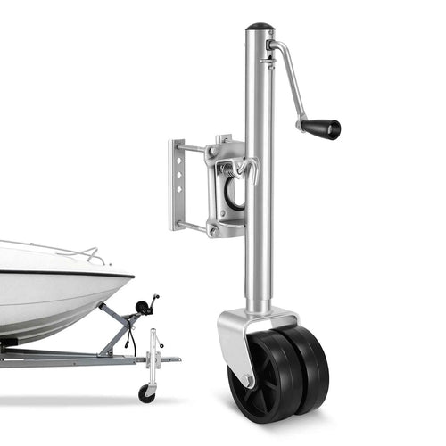 Amocart 2000LBS Trailer Jack with Wheel Swivel Boat Jack with PP Dual Wheel & Ergonomic Handle 15-27in Lift Range for RVs Boats