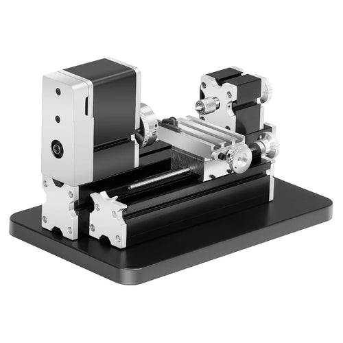 Amocart 2.76x5.12 in Mini Metal Lathe Machine 36W 20,000 RPM Speed + 3-jaw Chuck Aluminum Alloy for Processing Precision Parts