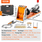 Load image into Gallery viewer, SucceBuy 30 Pcs Pocket Hole Jig Kit Adjustable &amp; Easy to Use Pocket Hole Jig System with Step Drills Wrenches Drill Stop Rings
