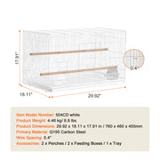 Charger l'image dans la visionneuse de galerie, Amocart 30In Flight Bird Cage Stackable Divided Small Animal Cage for Kinds of Birds Pet Travel Birdcage with Handle and Perche
