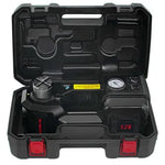 12V 5Ton Car Electric Hydraulic Floor Jack, Tire Inflator Pump and LED Flashlight 3 in 1 Set With Safe Hammer QZ002