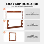 Amocart Gun Rack Wood Gun Rack Wall Mount Gun Display Rack holds 4/5 Rifles Shotguns 132 lbs Heavy Duty Rifle Rack w/ Soft Padding