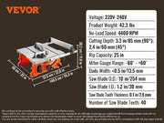 Charger l'image dans la visionneuse de galerie, 【From China】SucceBuy Table Saw 10-inch 8-Amp 25-in Max Rip Capacity 40T Blade Portable Compact For Jobsite DIY Woodworking, Furn
