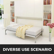 Charger l'image dans la visionneuse de galerie, Amocart Murphy Wall Bed Hardware Kit Spring Mechanism Horizontal Stainless queen Size With 2 Steady Bed Legs Quick Set Up White
