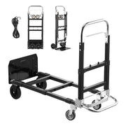 Bild in Galerie-Viewer laden, SucceBuy 2 in 1 Folding Hand Truck 500lb Load Capacity for 4-Wheel Mode Convertible Hand Truck Dolly with Wheels for Moving Home
