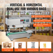Charger l'image dans la visionneuse de galerie, Amocart Continuous Bag Band Sealing Machine Vertical Sealer with Digital Temperature Control for 0.02-0.8 mm Plastic Bags Films
