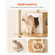 Bild in Galerie-Viewer laden, Amocart Large Cat Tree 68.9inch Tall Multi-level Cat Condo Furniture Activity Center with Cozy Perches Kitten House for Indoor

