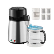 Charger l'image dans la visionneuse de galerie, SucceBuy Distillateur d'eau 4L 1,05 gallon Purificateur d'eau pure Filtre pour comptoir domestique 750W Fabricant d'eau distillée Acier inoxydable
