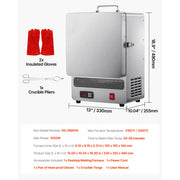 Load image into Gallery viewer, SucceBuy Tabletop Kiln Melter 2192℉ Max Temperature Stainless Steel Gold Melting Furnace for Metal Tempering Glazing on Pottery - AMOCART
