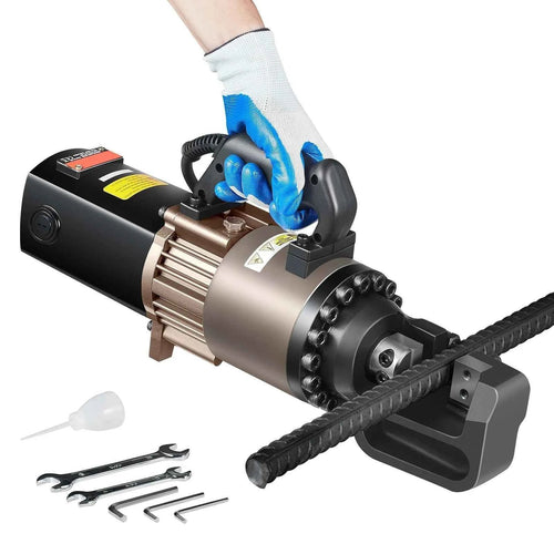 Amocart Electric Hydraulic Rebar Cutter Portable Rebar Cutter High Power Steel Rebar Cutter with Oil Can Rich Accessories Black