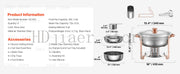 Load image into Gallery viewer, SucceBuy 4 Pack Chafing Dish Buffet Set Stainless Steel Chafer w/4 Full Size Pan Round Catering Warmer Server for Party Banquets
