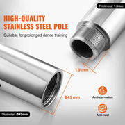 Bild in Galerie-Viewer laden, SucceBuy Professional Dancing Pole Spinning Static Dancing Pole Kit Portable Removable Pole 45mm Heavy-Duty Stainless Steel Pole
