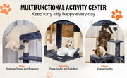 Load image into Gallery viewer, Amocart Cat Tree for Indoor Cats Cat Tower with Cat Condo Sisal Scratching Post HammockTop Perch Jumping Platforms Dark Grey
