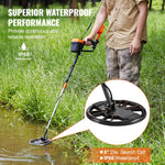 Amocart Metal Detector 8Inch Waterproof Search Coil & High Accuracy Pointer Display Adjustable 38''-49'' Aluminum Stem Detector