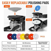 Bild in Galerie-Viewer laden, SucceBuy Wet Polisher 800W Concrete Grinder W/ 6 Variable Speed and 7 Polishing Kits Wet Grinder Machine for Polishing Grinding

