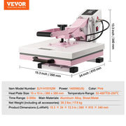 Load image into Gallery viewer, SucceBuy Heat Press 15 X 15 in Heat Press Machine Slide Out Heat Transfer Machine Fast Even Heating 2-Layer Insulation Cotton
