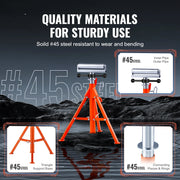 Load image into Gallery viewer, SucceBuy Roller Stand Heavy Duty 2500 LBS Load Capacity 27.6"-52" Adjustable Folding Roller Support Stand for Pipe Wooden Boards
