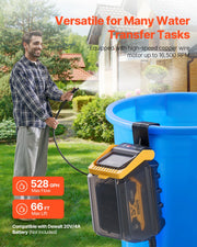 Load image into Gallery viewer, Amocart Cordless Submersible Water Transfer Pump 528GPH &amp; G3/4" Garden Hose Compatible with Dewalt 20V MAX Battery (No Battery)
