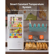 Load image into Gallery viewer, SucceBuy Refrigerated Display Case 3/7.1/9.8/17.6 Cu.Ft with LED Lighting TURBO Cooling Frost-Free Air-Cooling for Bakery Shop - AMOCART
