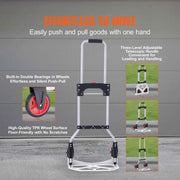 Load image into Gallery viewer, SucceBuy 176 lbs Folding Hand Truck Dolly Aluminum Stair Climbing Cart with Telescoping Handle Luggage Trolley for Home Shopping
