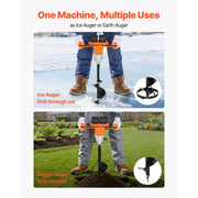 Charger l'image dans la visionneuse de galerie, SucceBuy Electric Ice Auger Cold-Resistant 2 in 1 Cordless Ice Fishing Augers and Earth Auger with 8" Ices &amp; Earth Drill Bit
