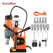 Load image into Gallery viewer, SucceBuy 11PCs Magnetic Drill Motor 1.6 in 1450W Boring Diameter 850RPM Speed 2810 lbf Portable Electric Mag Drill Press

