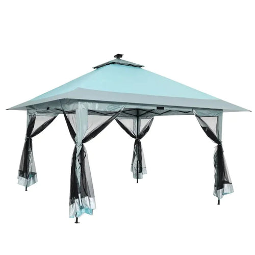 13x13FT Pop Up Gazebo Outdoor Pop Up Tent Gazebo with Mesh Cover Height Adjustable Canopy Tent Outdoor Gazebo for Backyard