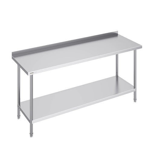 Amocart 24 x 72 x 36 Inch Stainless Steel Work Table Commercial Food Prep Worktable Heavy Duty Prep Worktable Metal Work Table
