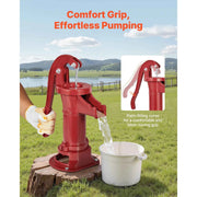 Load image into Gallery viewer, Amocart Well Hand Pitcher Pump 25 ft Maximum Lift Cast Iron NPT 1-1/4 in Connection for Garden Pond Farm Red/Black/Yellow/Green
