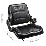 Amocart Universal Forklift Seat Fold Down Tractor Seat with Adjustable Angle Back and Micro Switch Comfortable Forklift Seat