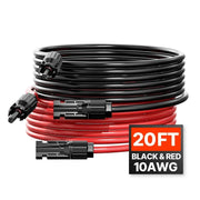 Load image into Gallery viewer, Amocart Solar Panel Extension Cable 20FT Black + 20FT Red / 30FT Black + 30FT Red / 50FT Black + 50FT Red / 100FT Black + 100FT Red 10AWG with Female &amp; Male Waterproof Connectors 6mm² PV Cable for Home Ship
